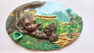 Cuadro Bajo Relieve Baby Groot
